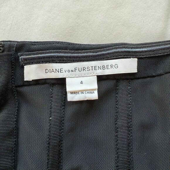 Diane von Furstenberg Garland Two Black & Python Strapless Bodycon Mini Dress 4 - Picture 7 of 14